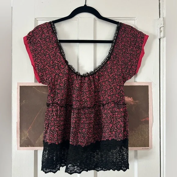 Betsey Johnson Silk and Lace Blouse - Picture 2 of 5